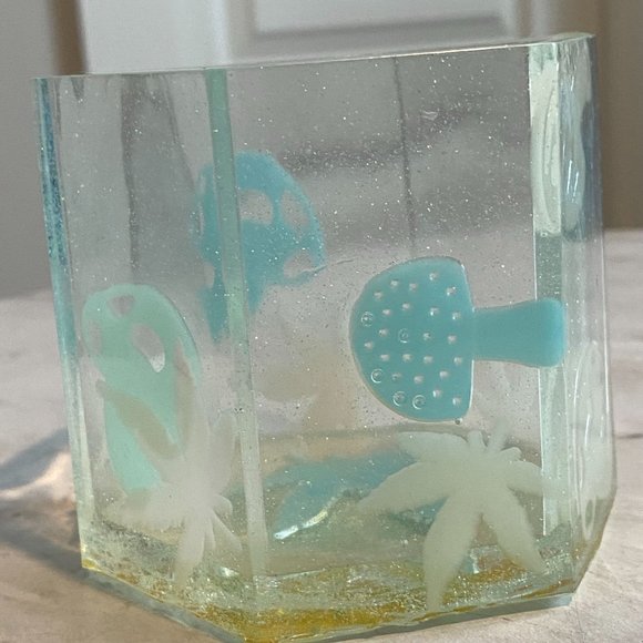 Glow in the Dark Mushroom and Cannabis Leaf Handmade Planter, Desktop Pen Holder - Picture 6 of 8